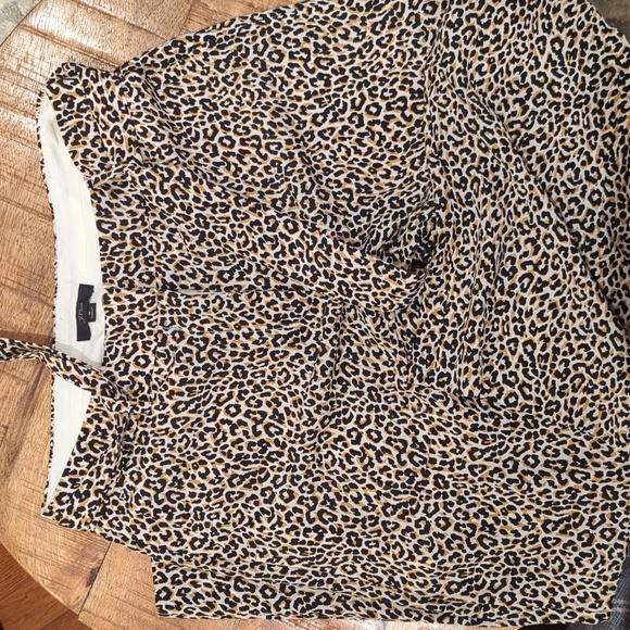 Wide-leg cropped pant in leopard-print silk - Picture 2 of 6